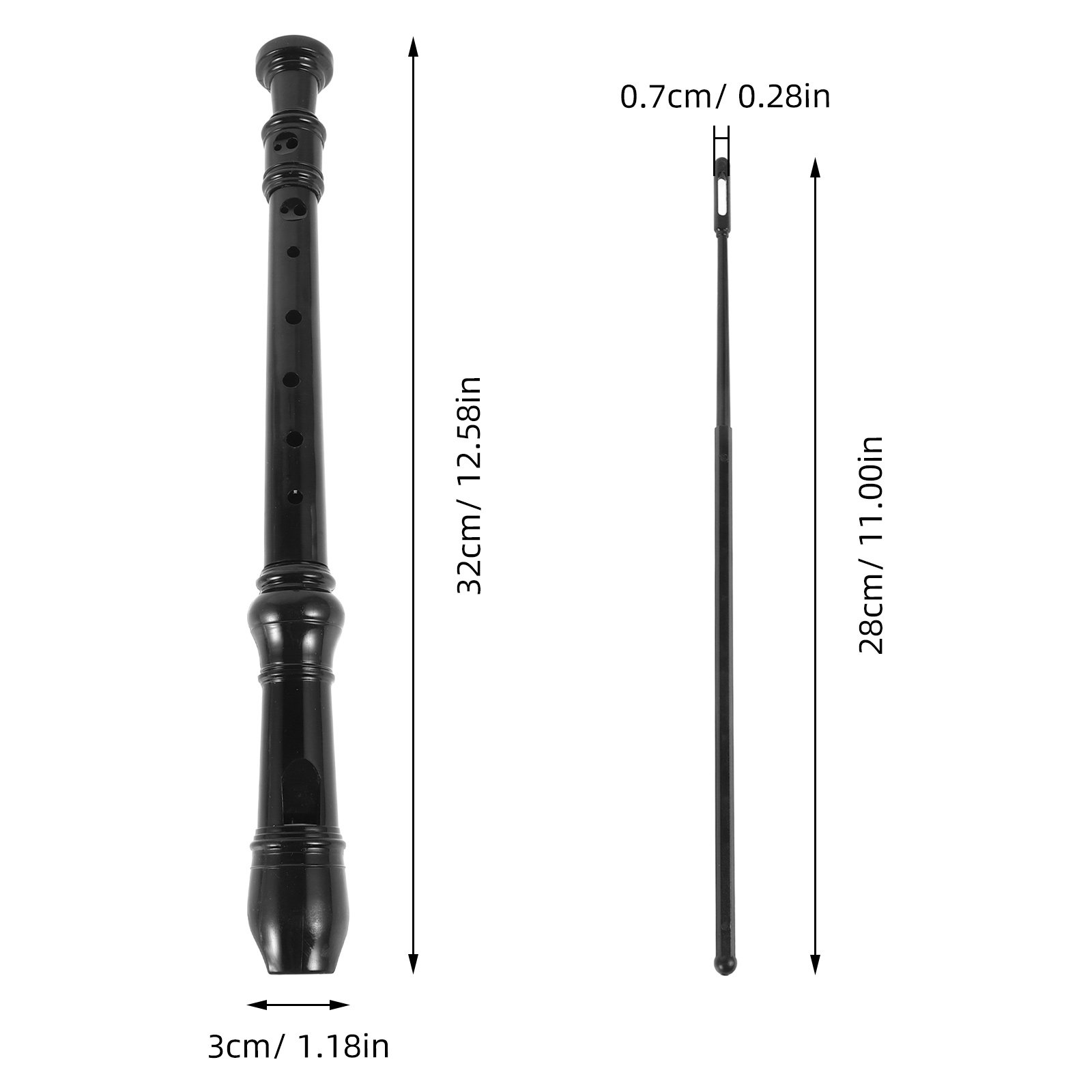 8 Hole Black Transparent ABS R - огляд і ціна Soprano Recorder Plastic