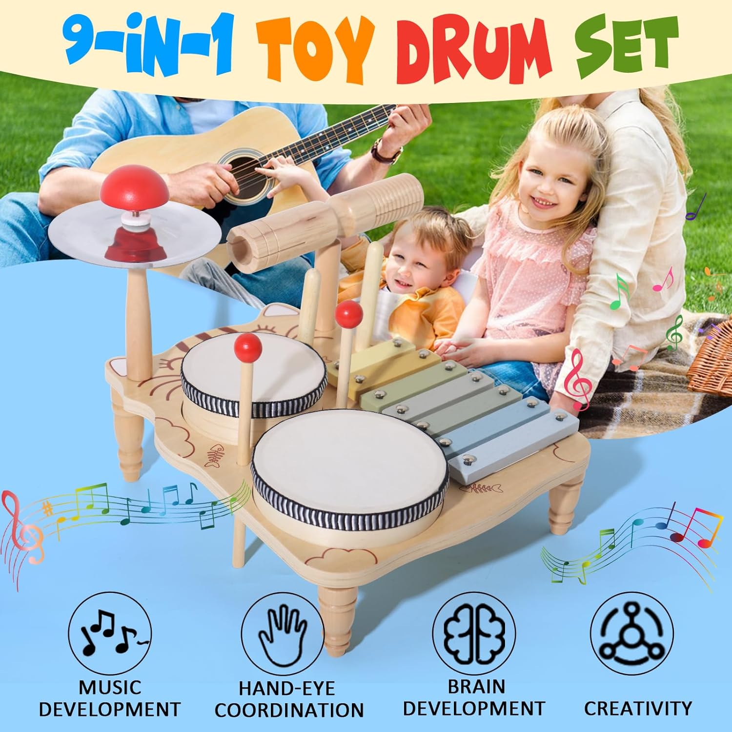 Wooden Xylophone Drum Set For  - огляд і ціна Musical Instrument Harmonium