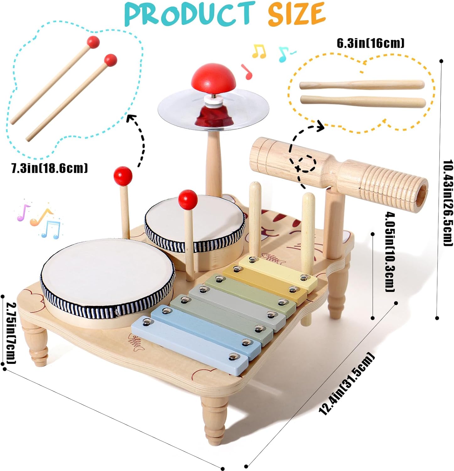 Wooden Xylophone Drum Set For  - огляд і ціна Musical Instrument Harmonium