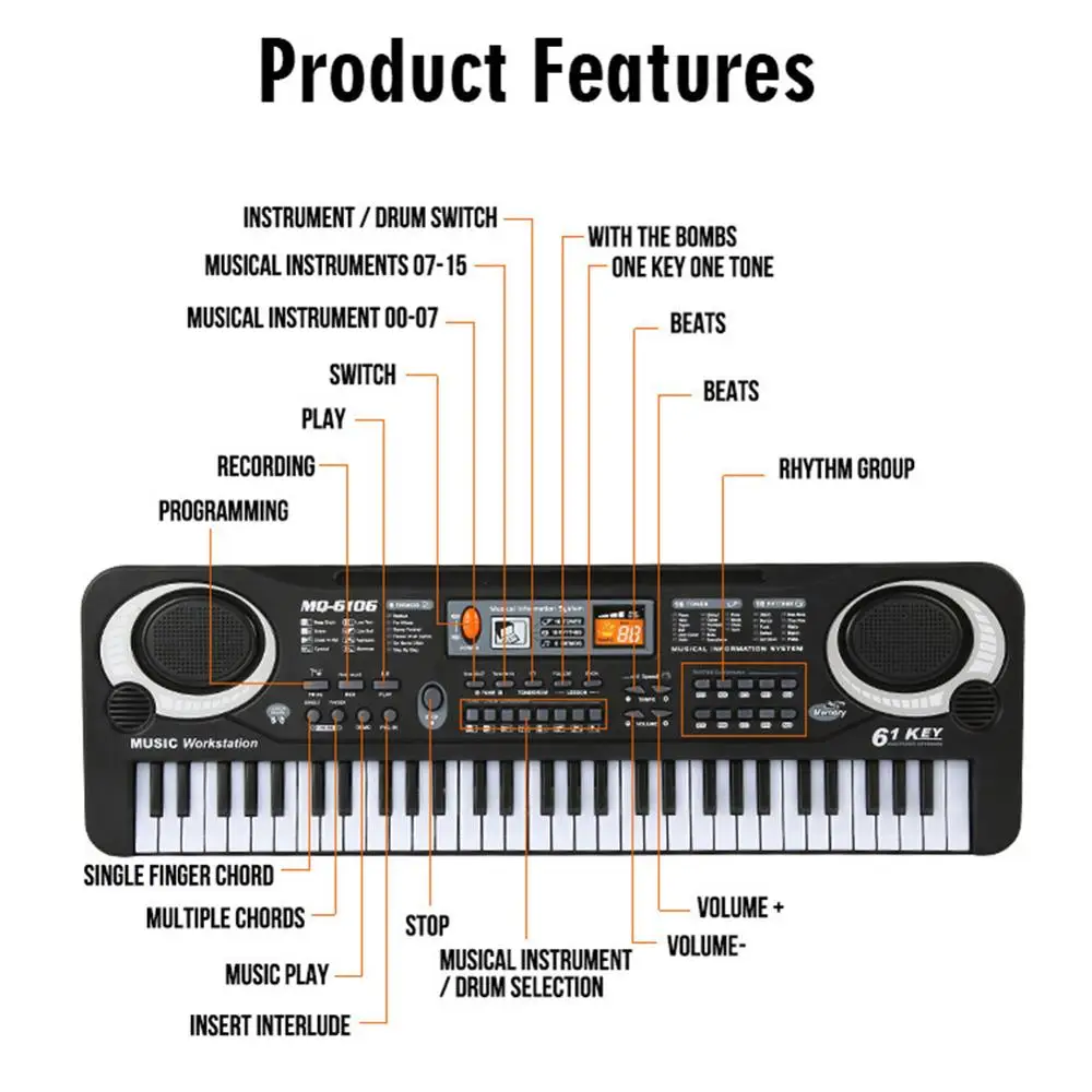 Kids Electronic Piano Keyboard - огляд і ціна Musical Instrument Harmonium