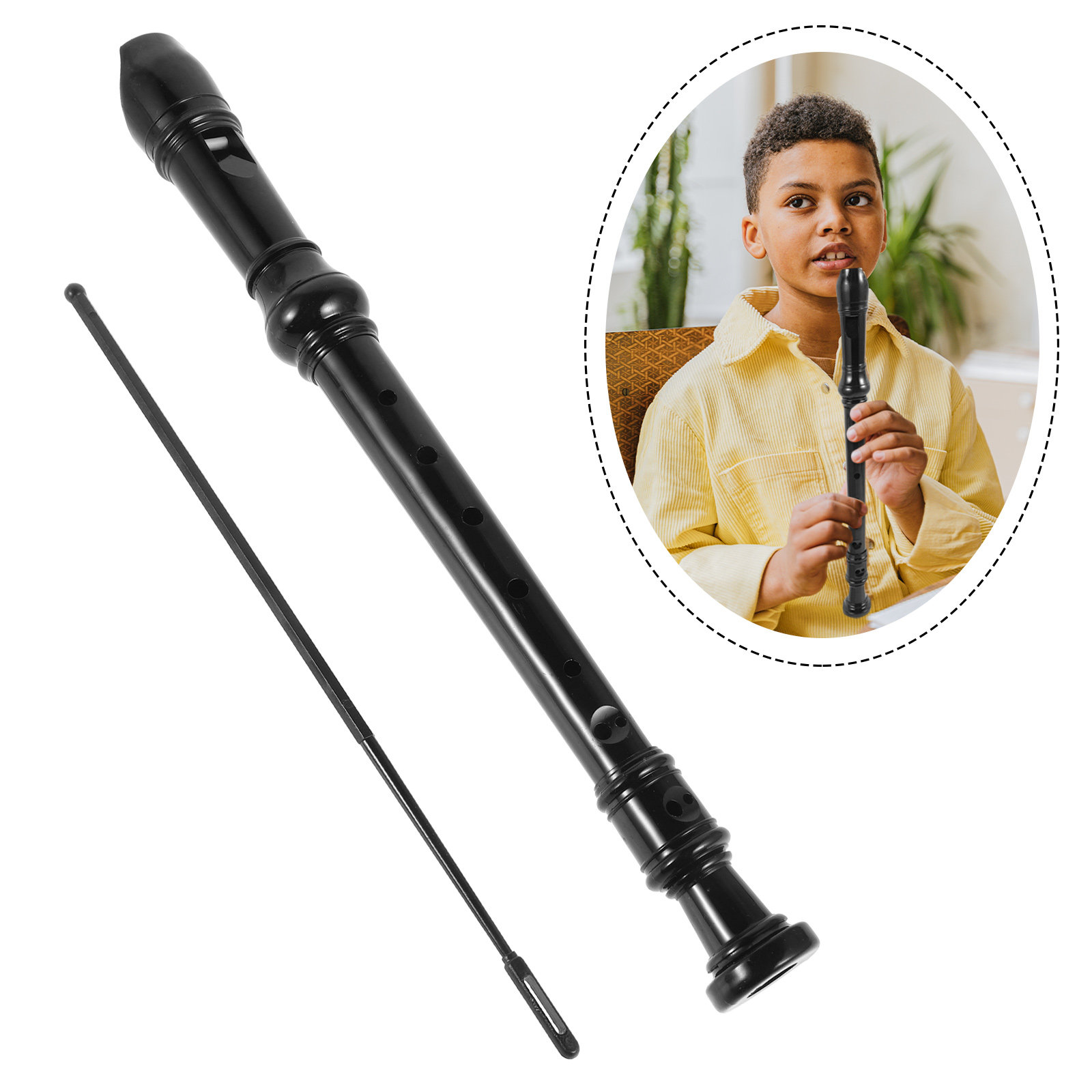 8 Hole Black Transparent ABS P - огляд і ціна Soprano Recorder Plastic